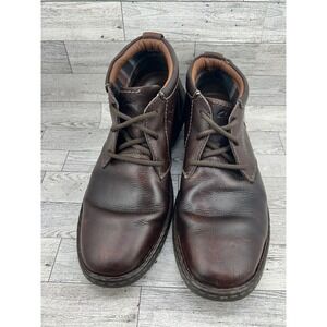 Clarks Mens Leather Ankle Boots Brown Lace‎ Up Casual Dress Shoes Size 12M